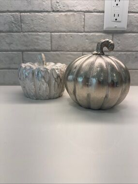Silver and White Decorative Pumpkin Bundle